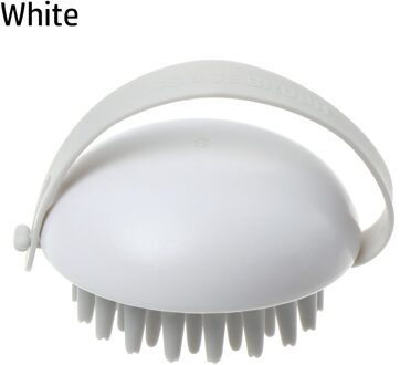 Zachte Siliconen Hoofd Body Hoofdhuid Massage Shampoo Borstel Haar Wassen Kam Douche Bad Spa Massage Borstel Relax Cleaning Tools wit