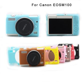 Zachte Siliconen Rubber Dslr Camera Case Cover Body Bag Canon Eos M100 Beschermende 8 Kleur blauw