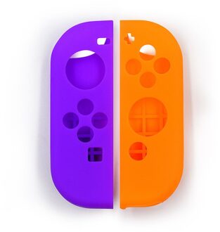 Zachte Siliconen Vervanging Case Voor Nintendo Switch Controller Vreugde-Con Cover Antislip Shell Case Voor Nintend Schakelaar accessoires paars oranje