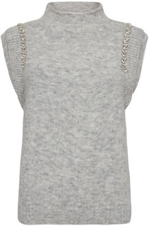 Zachte spencer met strass steentjes Ibra  grijs - L,XL,