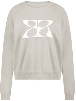 Zachte sweater met logo Nissa  beige - L,XL,