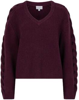 Zachte trui met gevlochten detail Palomo  bordeaux - S,M,L,XL,