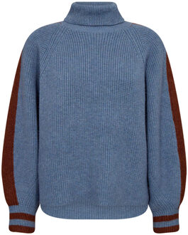 Zachte trui met kol Row  blauw - S,M,L,XL,