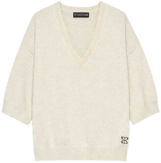 Zachte trui met V-hals Sissy  naturel - XS,S,M,L,XL,