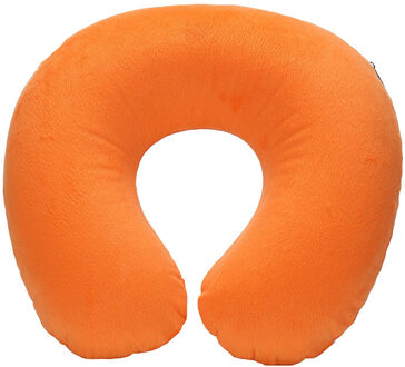 Zachte U Vormige Kussen Rebound Kussen Lucht Opblaasbare Kussen Kantoor Vlucht Reizen Camping Katoen Kussens Hals Verlichten Vermoeidheid oranje