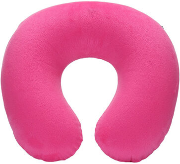 Zachte U Vormige Kussen Rebound Kussen Lucht Opblaasbare Kussen Kantoor Vlucht Reizen Camping Katoen Kussens Hals Verlichten Vermoeidheid roos rood