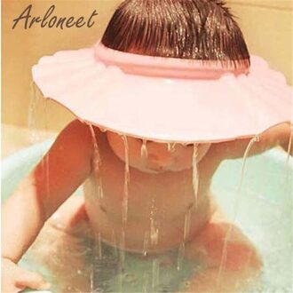 zachte verstelbare baby shower cap effen Passen Shampoo Douche Baden Bad Bescherm Soft Cap Hoed Voor Baby Roze JAN25