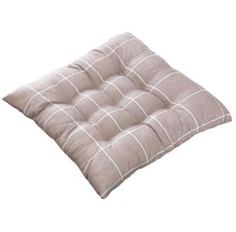 Zachte Vierkante Streep Zitkussen Rugkussen Tie Op Stoel Kussen Sofa Zitkussen Auto Pad Kussen Voor Home Office winte 40X40 Cm grijs
