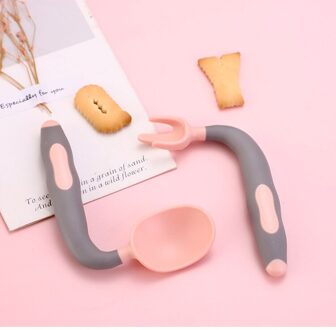 Zachte Zuigeling Servies Lepel Voor Baby Gebruiksvoorwerpen Peuter Leren Eten Training Buigbare Set Extra Voedsel Siliconen Lepels Roze