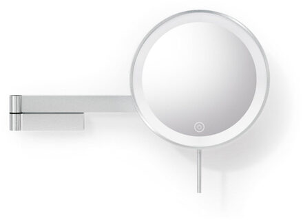 ZACK LINEA Make-up Spiegel - 38x26x8cm - 5x vergrotend - LED verlichting - mat geborsteld RVS 40582 RVS geborsteld