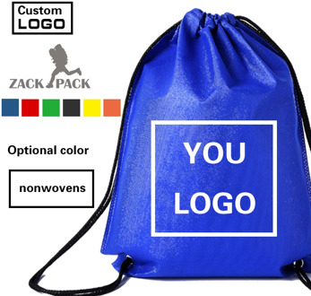 Zackpack Non-woven Drawstring Bags Promotional Sports Printed Backpack Custom Logo Travel Storage Bag wholesale women