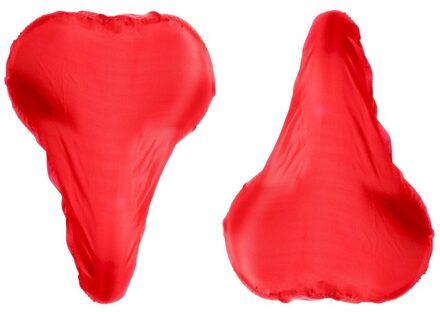 Zadelhoes - 2x - rood - 26 x 21 x 7 cm - waterdicht - PVC coating - polyester - fietszadel hoes