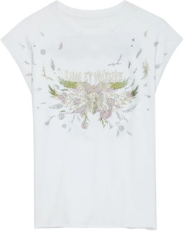 Zadig & Voltaire Concert Strass Mouwloos T-shirt Wit/Marine Zadig & Voltaire , White , Dames - M,S,Xs