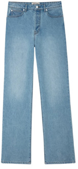 Zadig & Voltaire Lichtblauwe Flared Jeans met Zichtbare Achtersteek en Metalen Bandjes Zadig & Voltaire , Blue , Dames - W26,W28,W29,W25,W27
