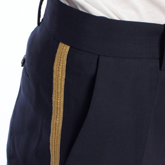 Zadig & Voltaire Rechte damesbroek met vouwen WJCT0102F Blauw