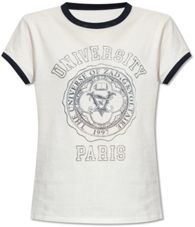 Zadig & Voltaire Walk T-shirt met kristallen Zadig & Voltaire , White , Dames