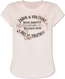 Zadig & Voltaire Woop Insignia T-shirt Zadig & Voltaire , Pink , Dames - L