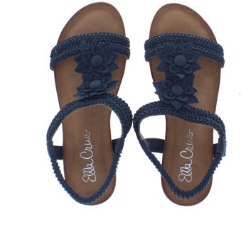 Zahri bloem front | maat: | kleur: | dames sandalen Blauw - 41