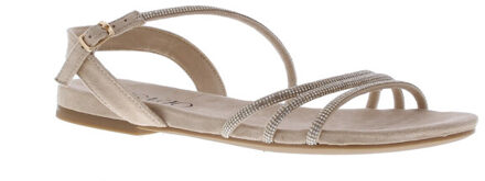 Zaila strass sandaal | maat: | kleur: | dames sandalen Beige - 37