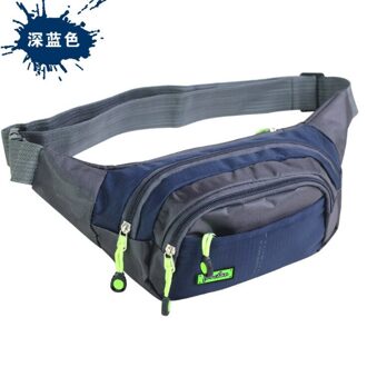 Zak Canvas Unisex Fanny Pack Taille Hip Belt Bag Purse Pouch Pocket Reizen Running Sport Bum Waterdichte diep blauw