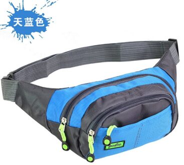 Zak Canvas Unisex Fanny Pack Taille Hip Belt Bag Purse Pouch Pocket Reizen Running Sport Bum Waterdichte lucht blauw