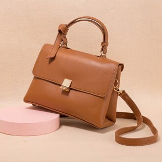 Zak Herfst Winter Tij Ck Handtas Vrouwelijke Temperament Netto Rode Schoudertas Niche Retro Messenger Bag bruin