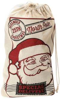 Zak Kerstman Jute Special Delivery 80x50cm Multikleur - Print
