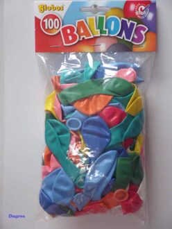 Zak met 100 ballonnen assortiment  kleuren