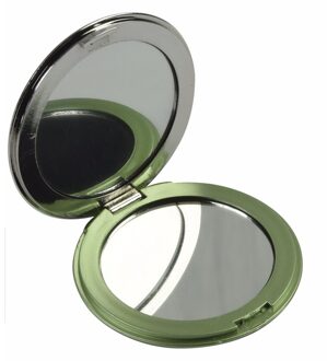 Zak spiegeltje groen dia 7.5 cm inklapbaar - Make-up spiegeltjes