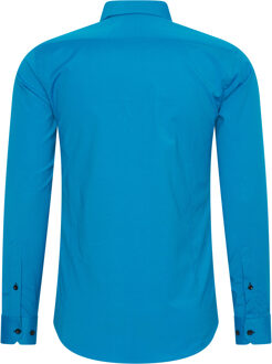 Zakelijk overhemd S - 6XL Slim Fit Premium Katoen-Stretch Blauw - XL