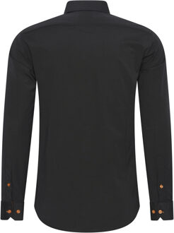 Zakelijk overhemd S - 6XL Slim Fit Premium Katoen-Stretch Zwart - 2XL