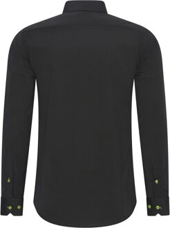 Zakelijk overhemd S - 6XL Slim Fit Premium Katoen-Stretch Zwart - 5XL