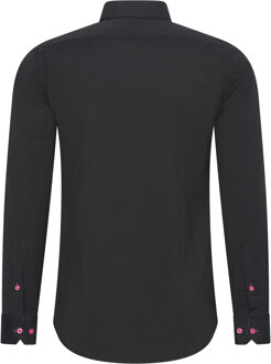 Zakelijk overhemd S - 6XL Slim Fit Premium Katoen-Stretch Zwart - 5XL