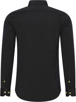 Zakelijk overhemd S - 6XL Slim Fit Premium Katoen-Stretch Zwart - XL