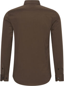 Zakelijk overhemd Slim Fit Premium Katoen-Stretch Bruin - 6XL