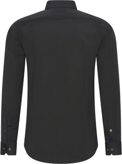 Zakelijk overhemd Slim Fit Premium Katoen-Stretch Zwart - L