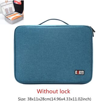 Zakenreizen Aktetas Mannen Vrouwen Multipurpose Werk Documenten Houder Tas Certificaat Opslag Handtas Reis Organiseren Accessoire B2 blauw