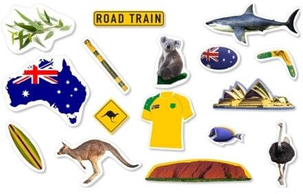 Zakje Confetti Australie thema ongeveer 108x stuks