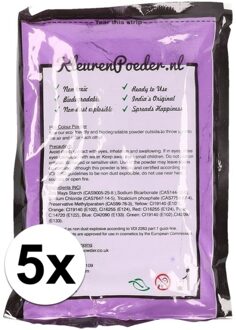 Zakje Holi kleurpoeder - 5x - paars - 100 gram - feestartikelen - Heilig Indiaas kleurenpoeder