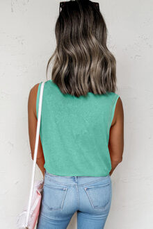 Zakjes Tanktop Casual Zomer Turquoise