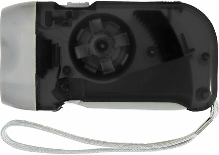 Zaklamp knijpkat/dynamo - dubbele LED - Zwart - Batterij loos