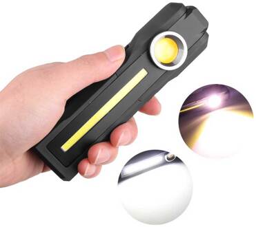 Zaklamp Stok Oplaadbare Led Cob Werk Sterke Lamp Draagbare Magnetische Vouwen Usb Opladen Handheld Zaklamp