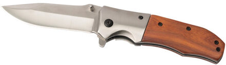 Zakmes - houten handvat - riemclip - 21,5 cm - RVS - campingmesje