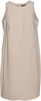 Zandkleurige katoenen zakjurk