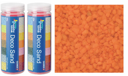 zandkorrels/kleine kiezelsteentjes - 2x - oranje - 480 gram - vulmateriaal