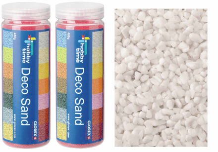 zandkorrels/kleine kiezelsteentjes - 2x - wit - 480 gram - vulmateriaal