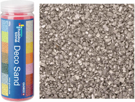 zandkorrels/kleine kiezelsteentjes - 2x - zilver - 480 gram - vulmateriaal