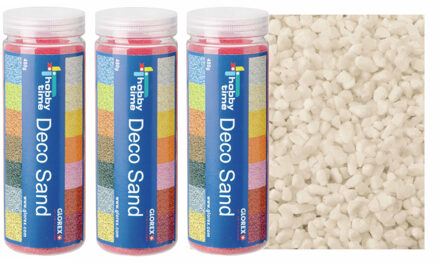 zandkorrels/kleine kiezelsteentjes - 3x - creme wit - 480 gram - vulmateriaal