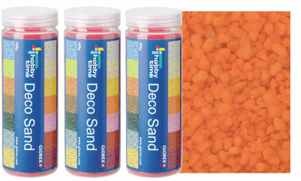 zandkorrels/kleine kiezelsteentjes - 3x - oranje - 480 gram - vulmateriaal