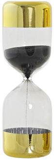 Zandloper cilinder Timer - decoratie of tijdsmeting - 15 minuten zwart zand - D6,5 x H20,5 cm cm - glas - Zandlopers